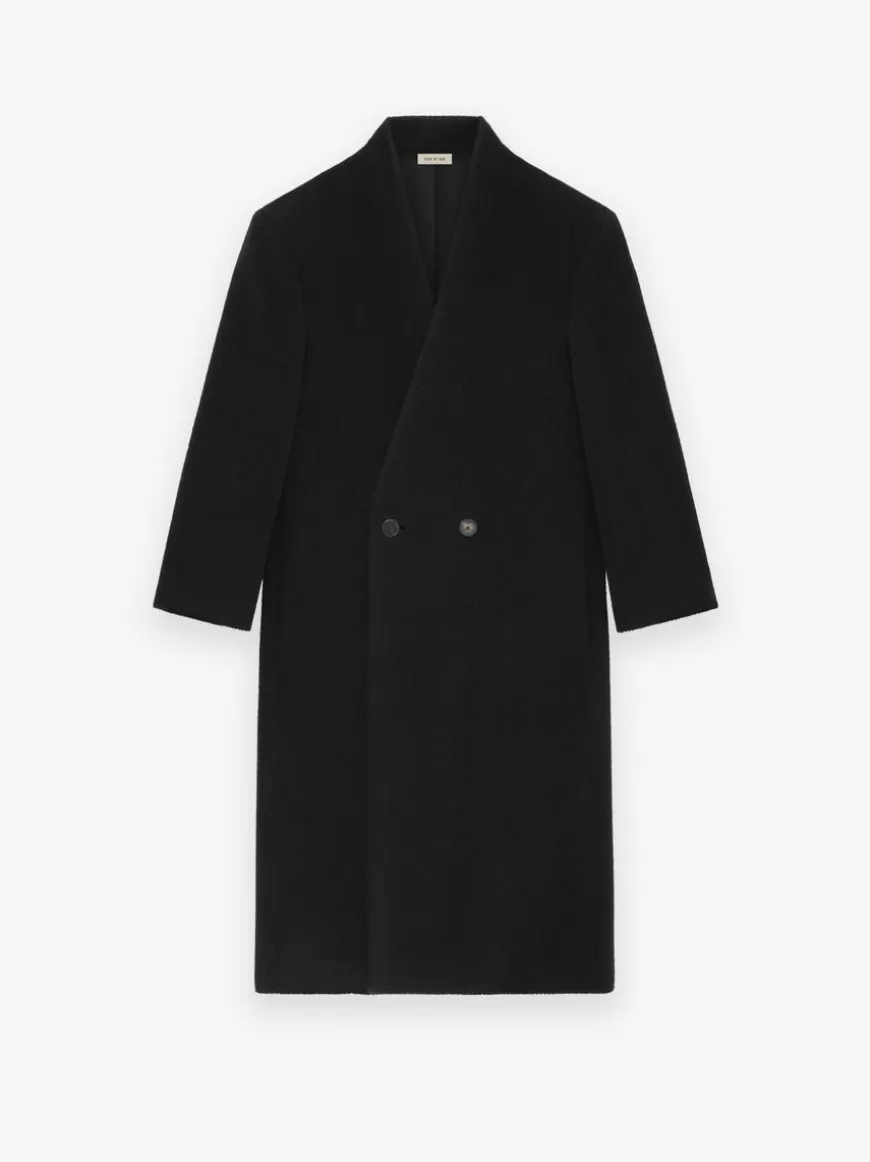 Alpaca Herringbone Lapelless Coat
