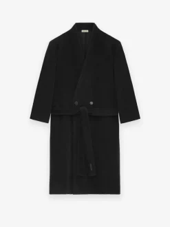 Alpaca Herringbone Lapelless Coat