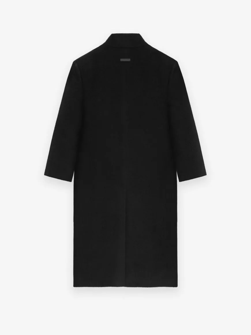 Alpaca Herringbone Lapelless Coat