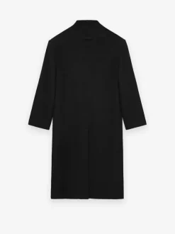 Boiled Wool Lapelless Relaxed Coat