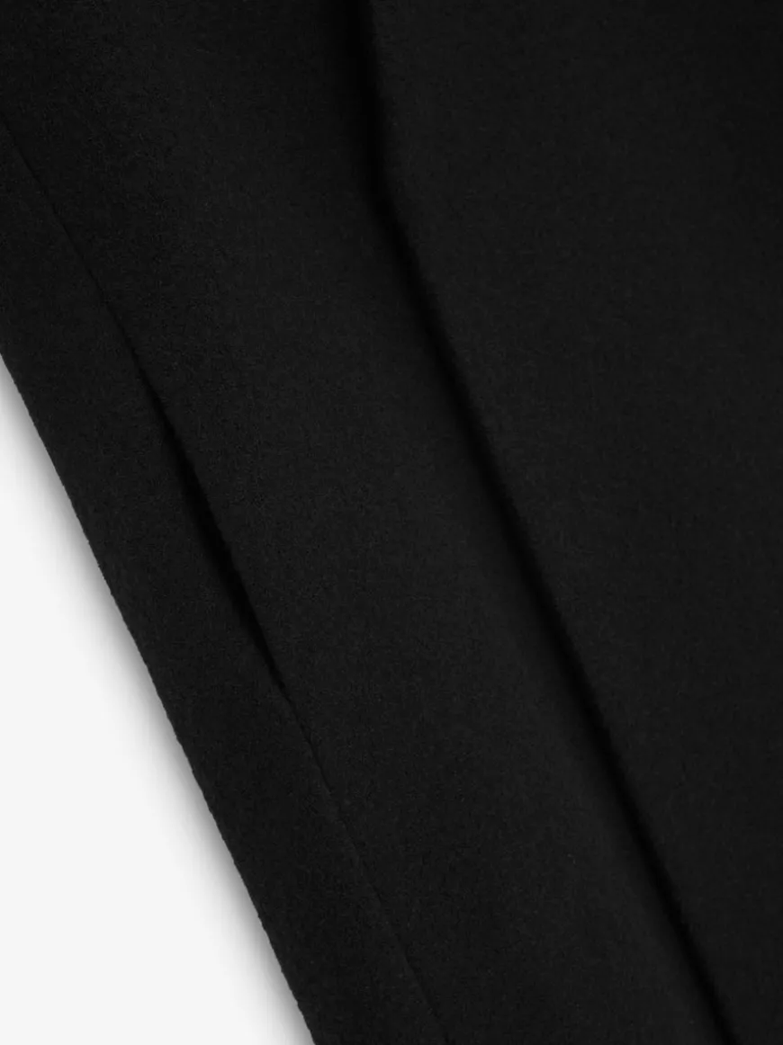 Boiled Wool Lapelless Relaxed Coat