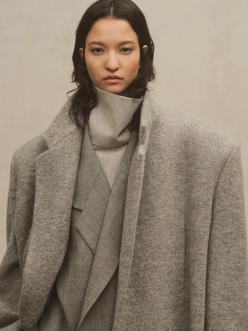 Boiled Wool Relaxed Overcoat