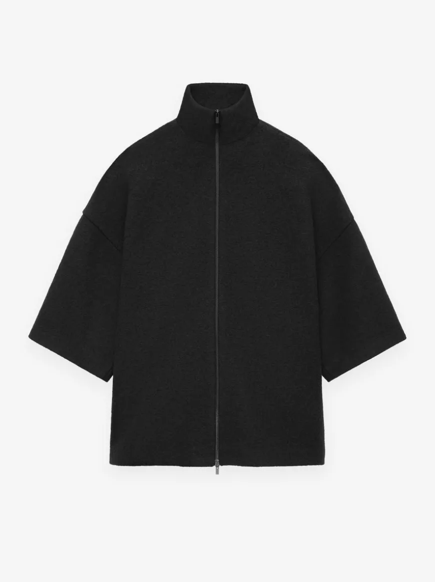 Boiled Wool Short Sleeve Jacket