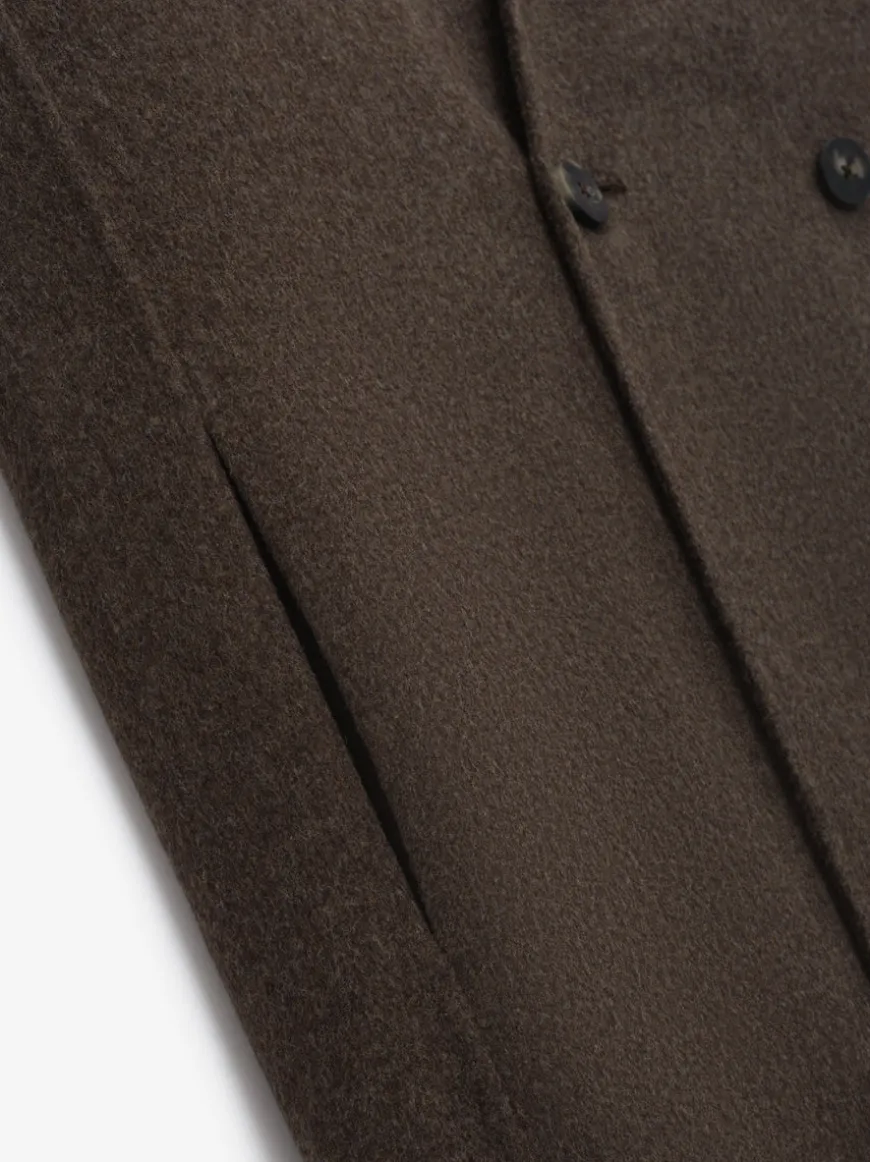 Brushed Wool Cashmere Lapelless Blazer
