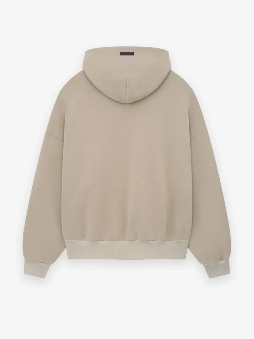 Cotton Cashmere Fleece Half Zip Hoodie
