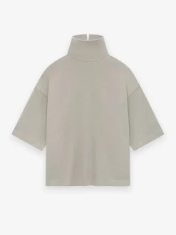 Cotton Wool High Neck Short Sleeve Shirt