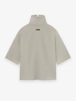 Cotton Wool High Neck Short Sleeve Shirt