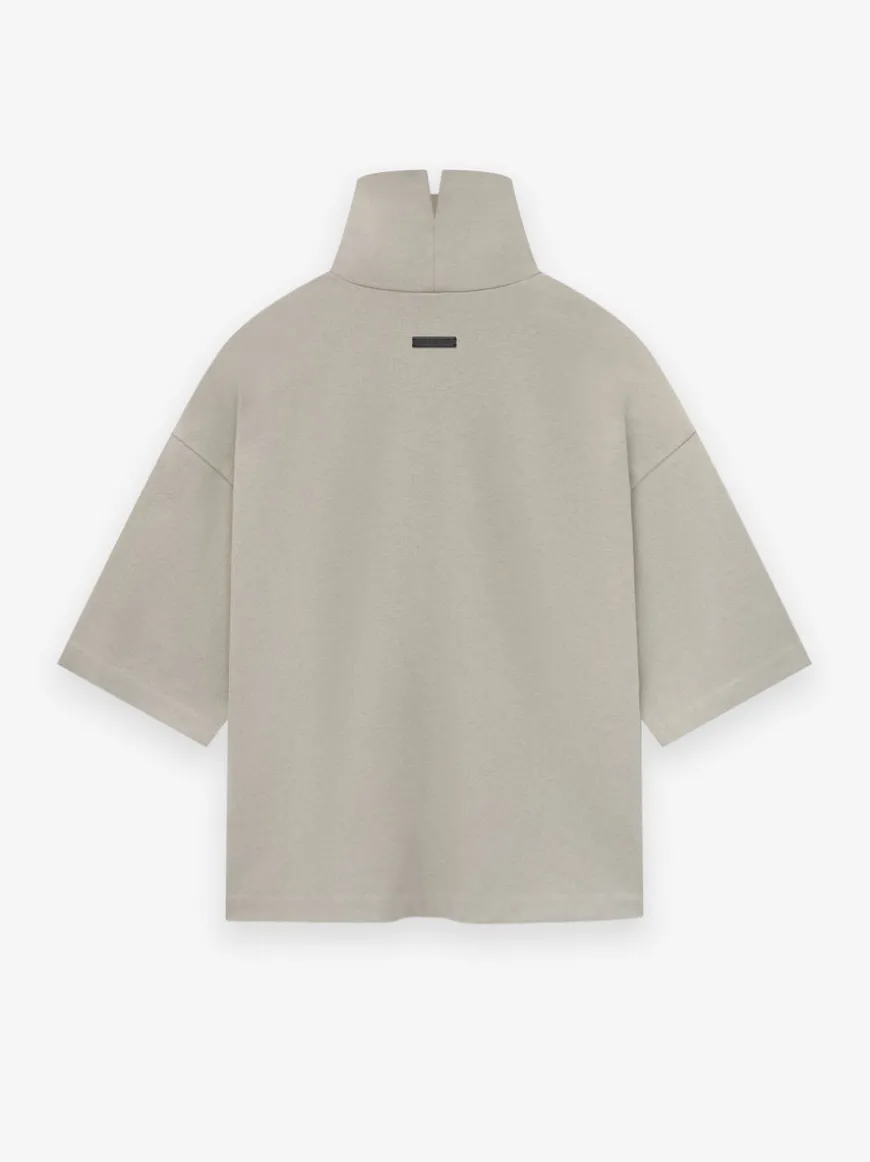 Cotton Wool High Neck Short Sleeve Shirt