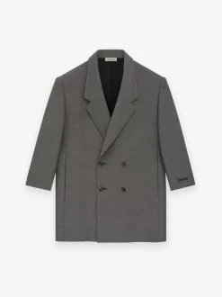 Double Cotton Wool Long Relaxed Blazer