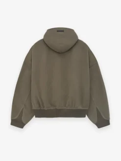 Double Wool Cashmere Hooded Bomber