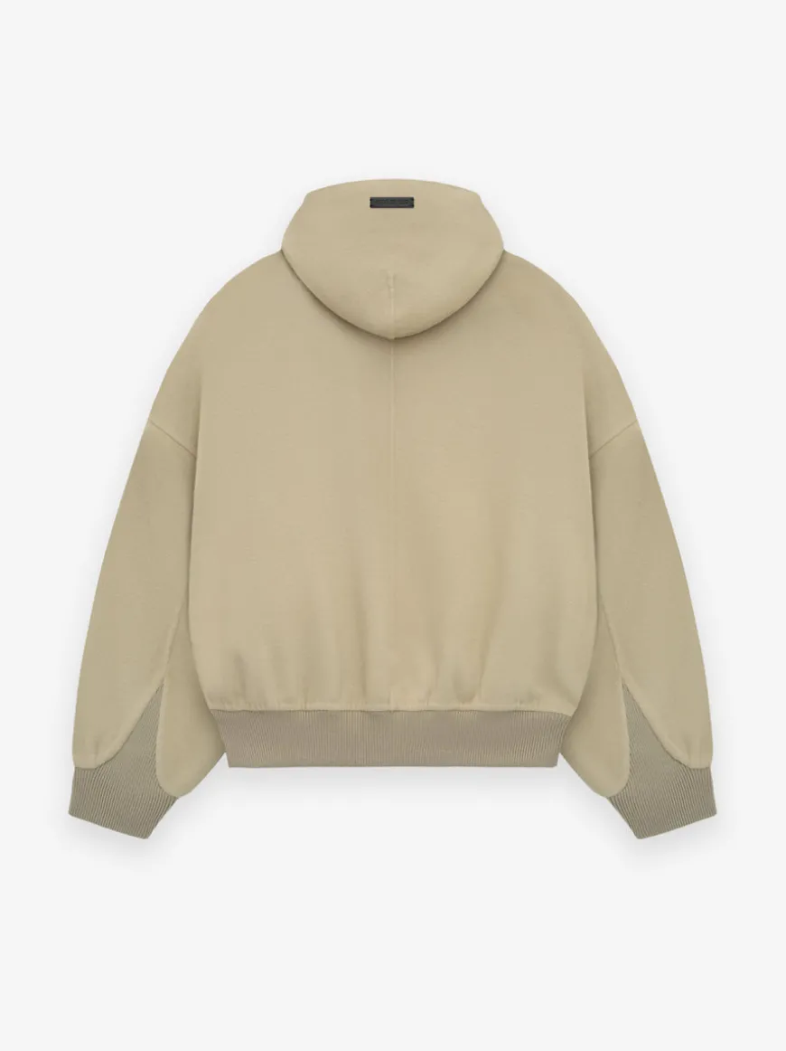 Double Wool Cashmere Hooded Bomber