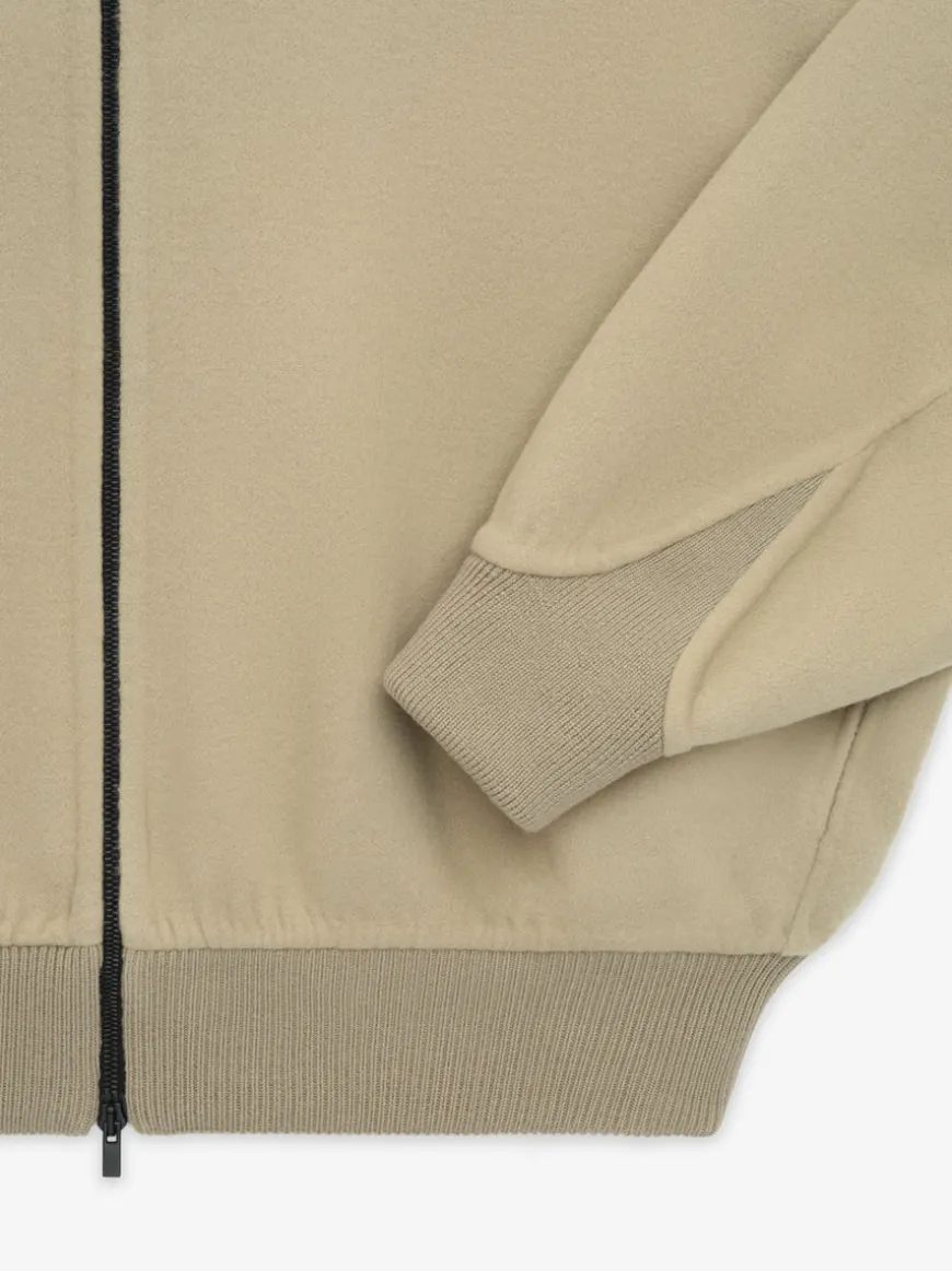 Double Wool Cashmere Hooded Bomber