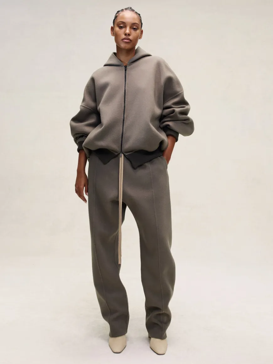 Double Wool Cashmere Hooded Bomber