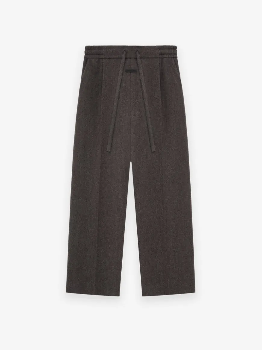 Heavy Wool Drawstring Wide Leg Pant