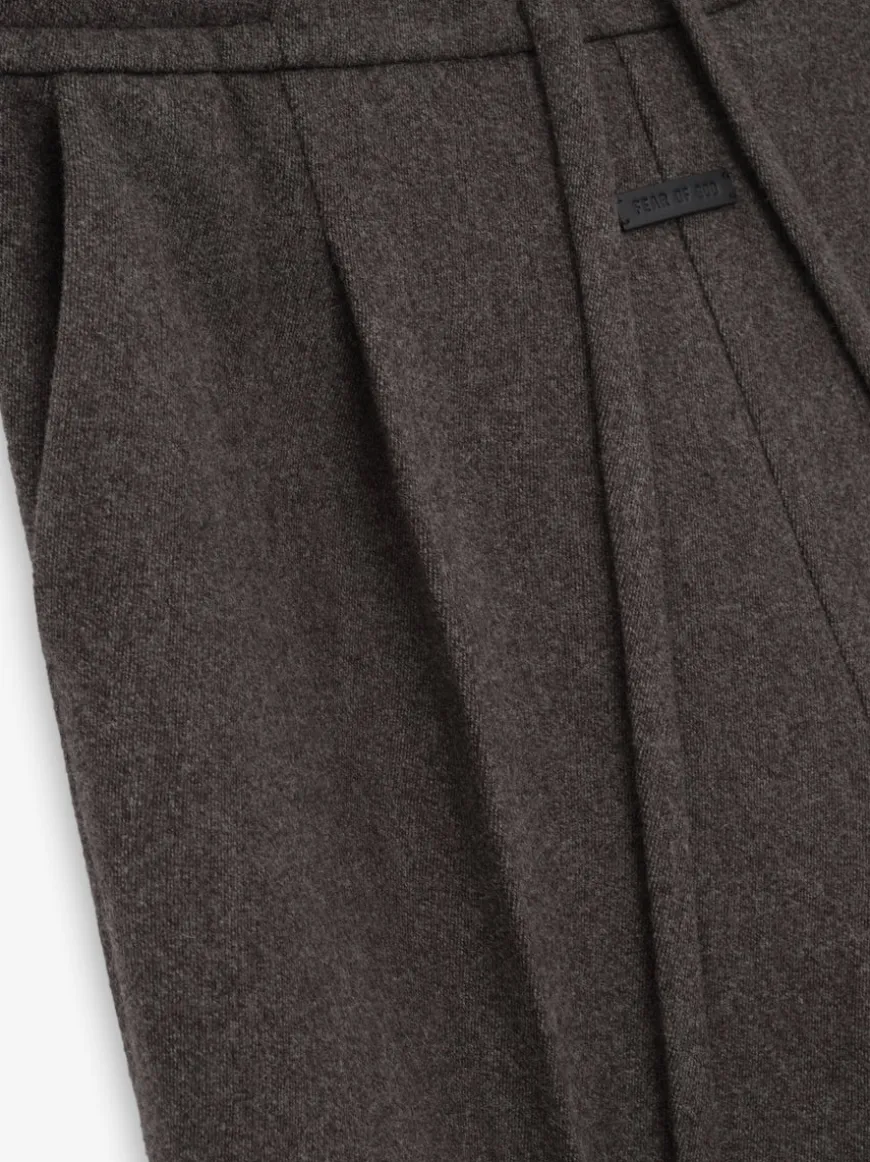 Heavy Wool Drawstring Wide Leg Pant