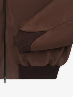 Leather Hooded Bomber