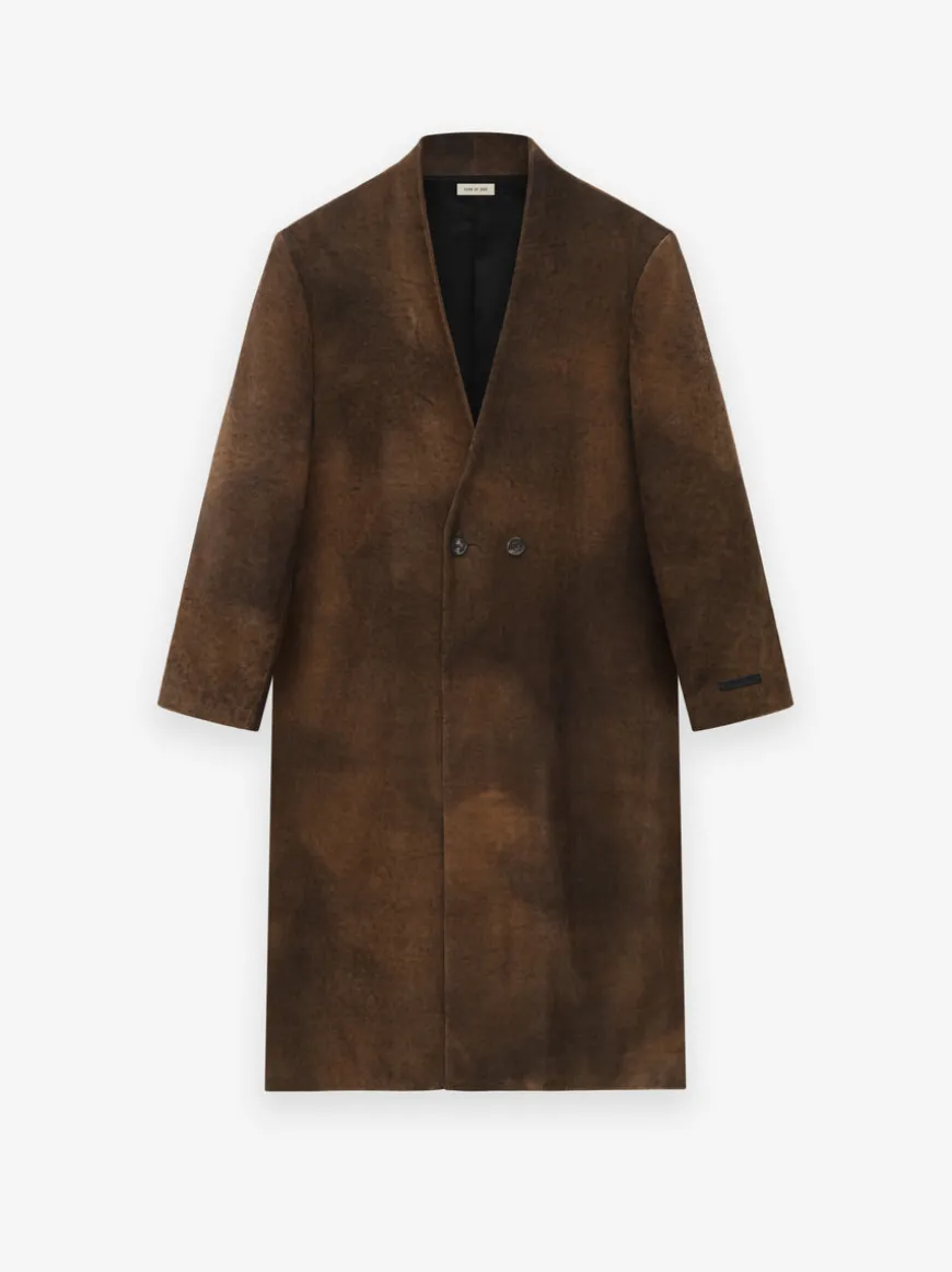 Leather Lapelless Coat