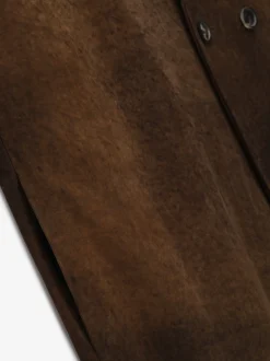 Leather Lapelless Coat
