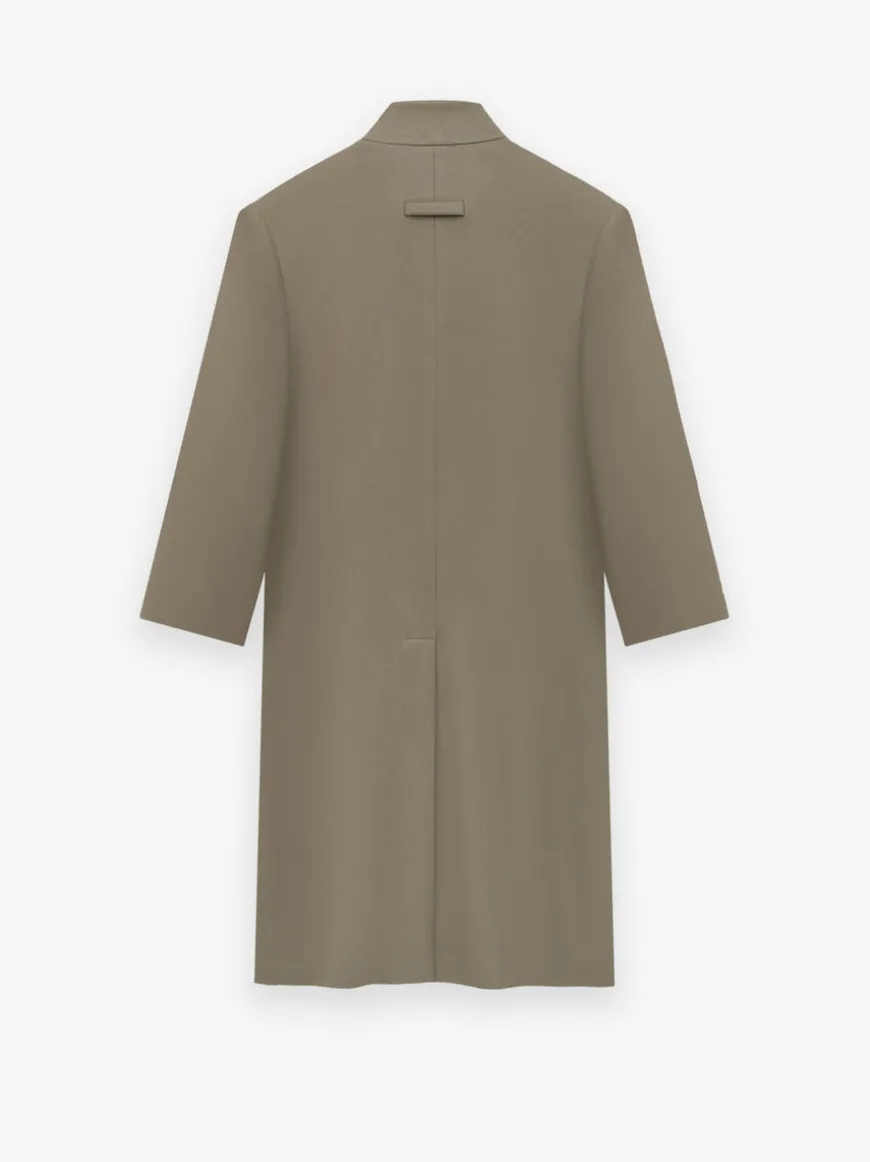 Melton Wool Lapelless Coat