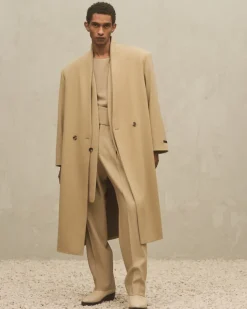 Melton Wool Lapelless Coat