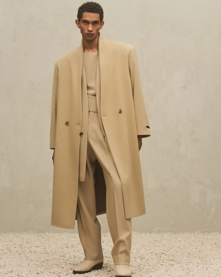 Melton Wool Lapelless Coat