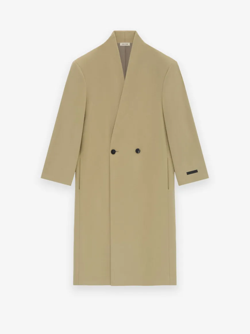 Melton Wool Lapelless Coat