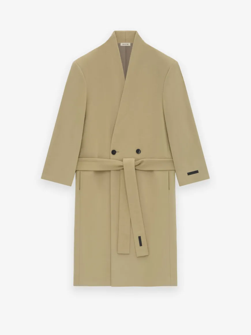 Melton Wool Lapelless Coat