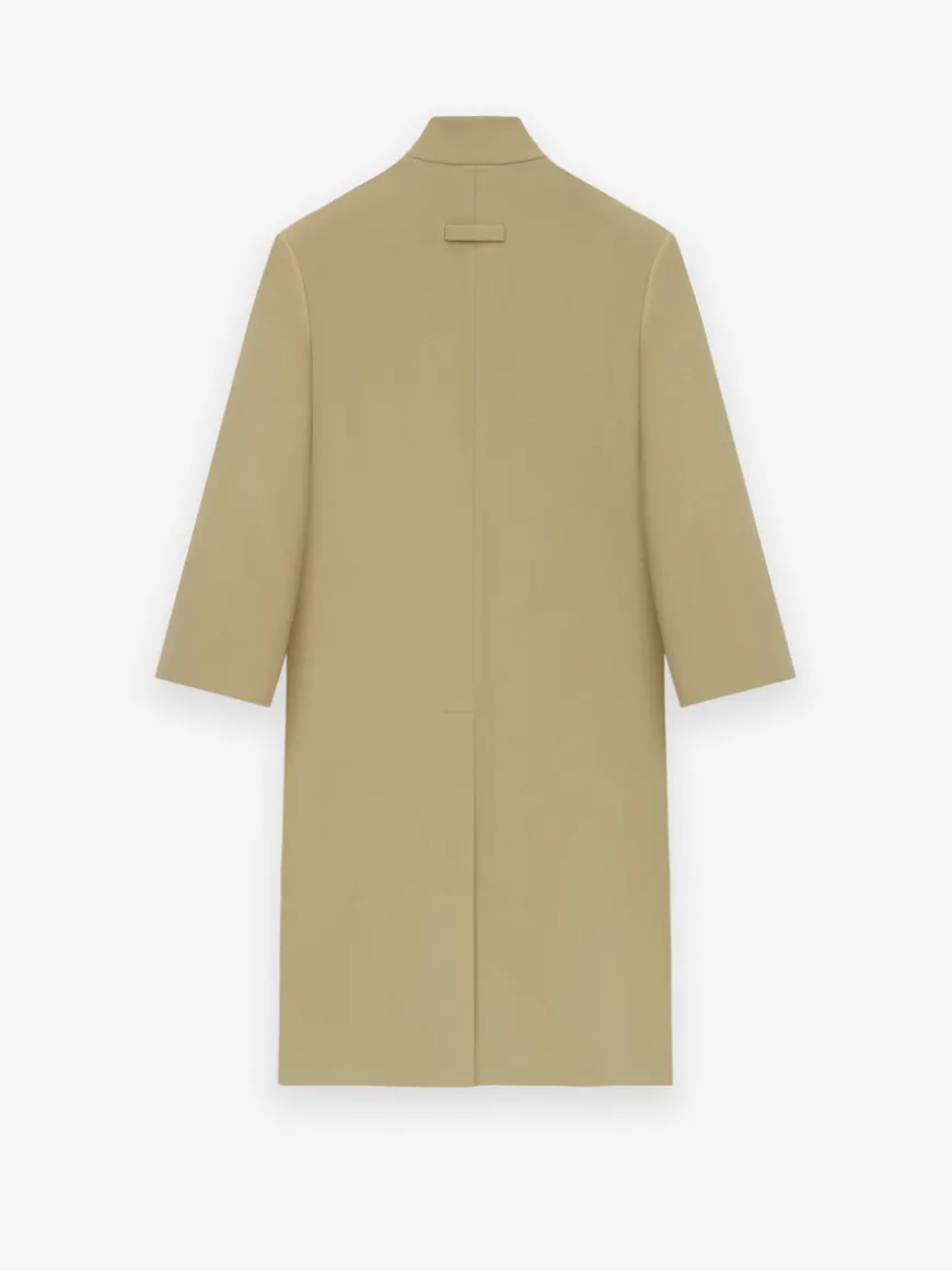 Melton Wool Lapelless Coat