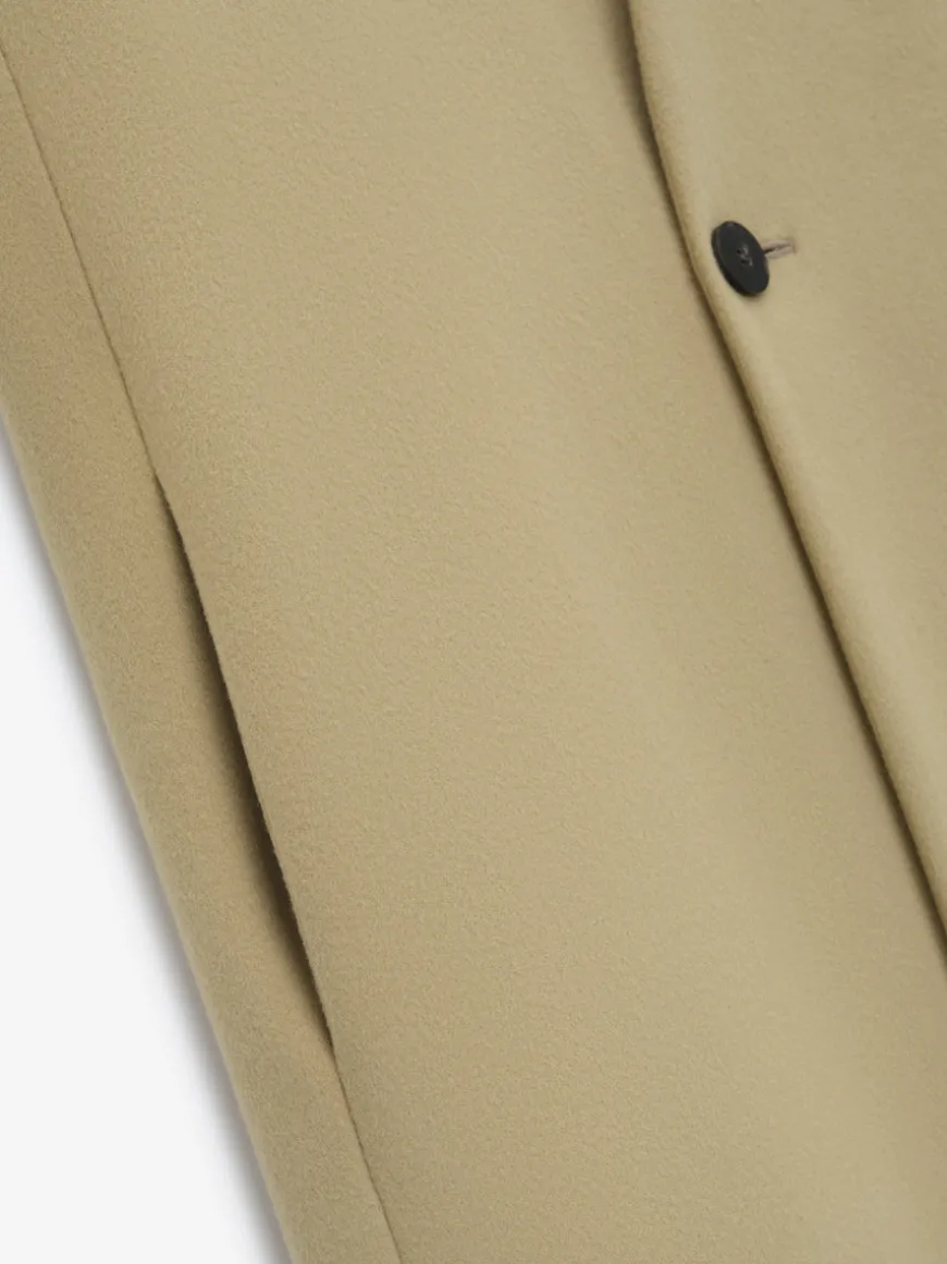 Melton Wool Lapelless Coat