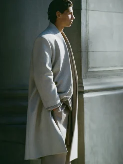 Military Wool Lapelless Coat