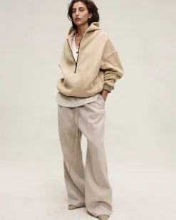 Military Wool Wide Leg Pants