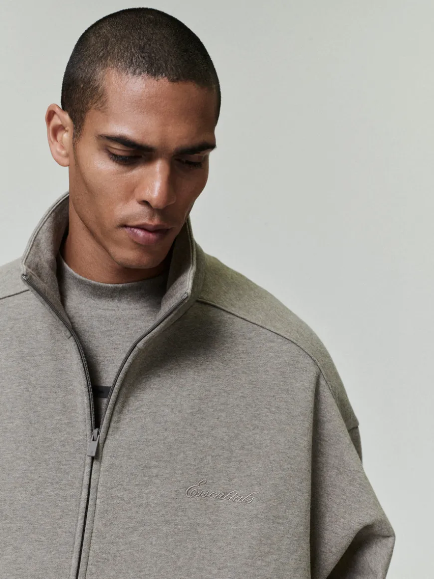 Modern Fleece Track Jacket With Piping