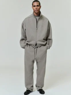Modern Fleece Track Jacket With Piping