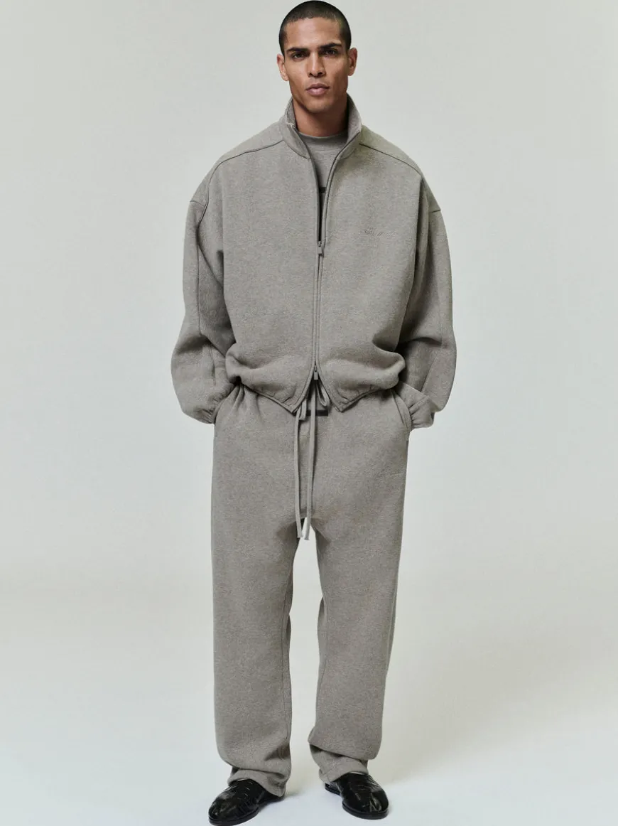Modern Fleece Track Jacket With Piping