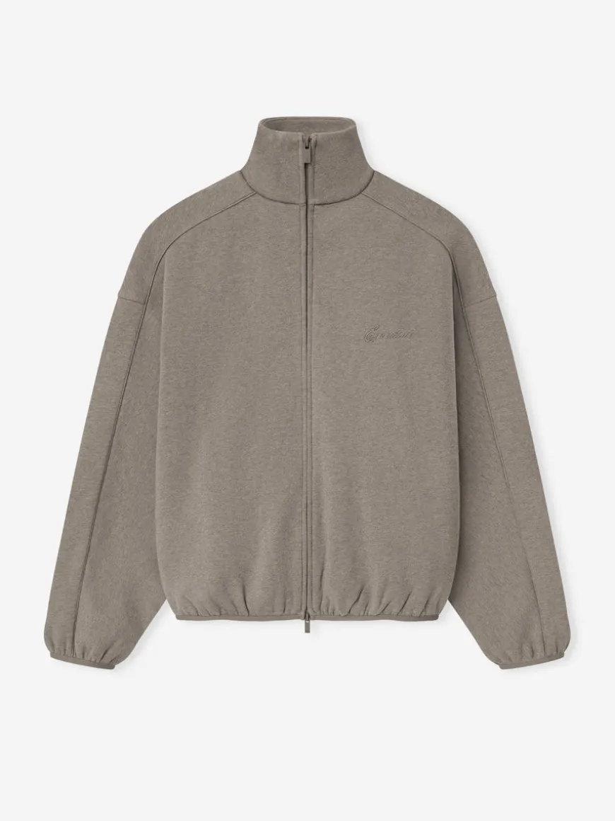 Modern Fleece Track Jacket With Piping