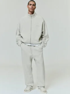 Modern Fleece Track Jacket With Piping