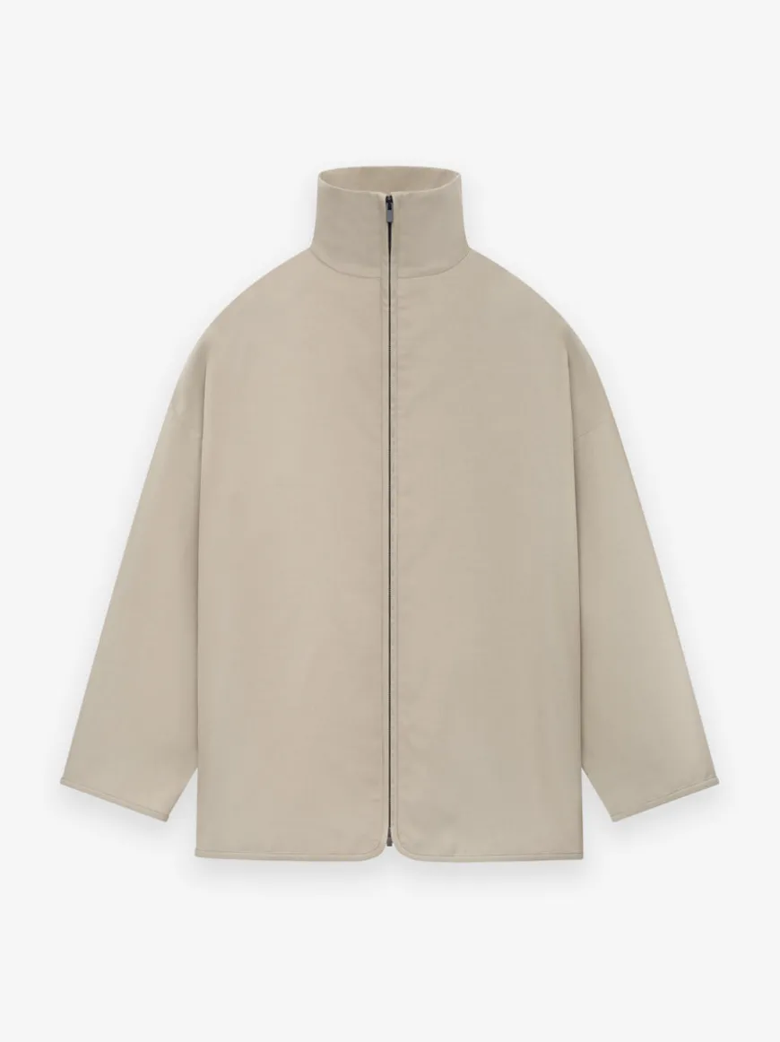 Nylon Wool High Neck Jacket