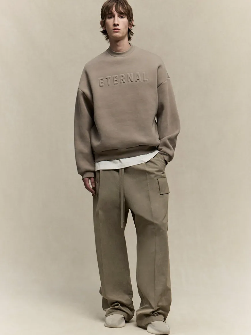Nylon Wool Wide Leg Cargo Pant