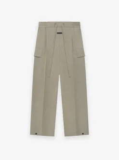 Nylon Wool Wide Leg Cargo Pant