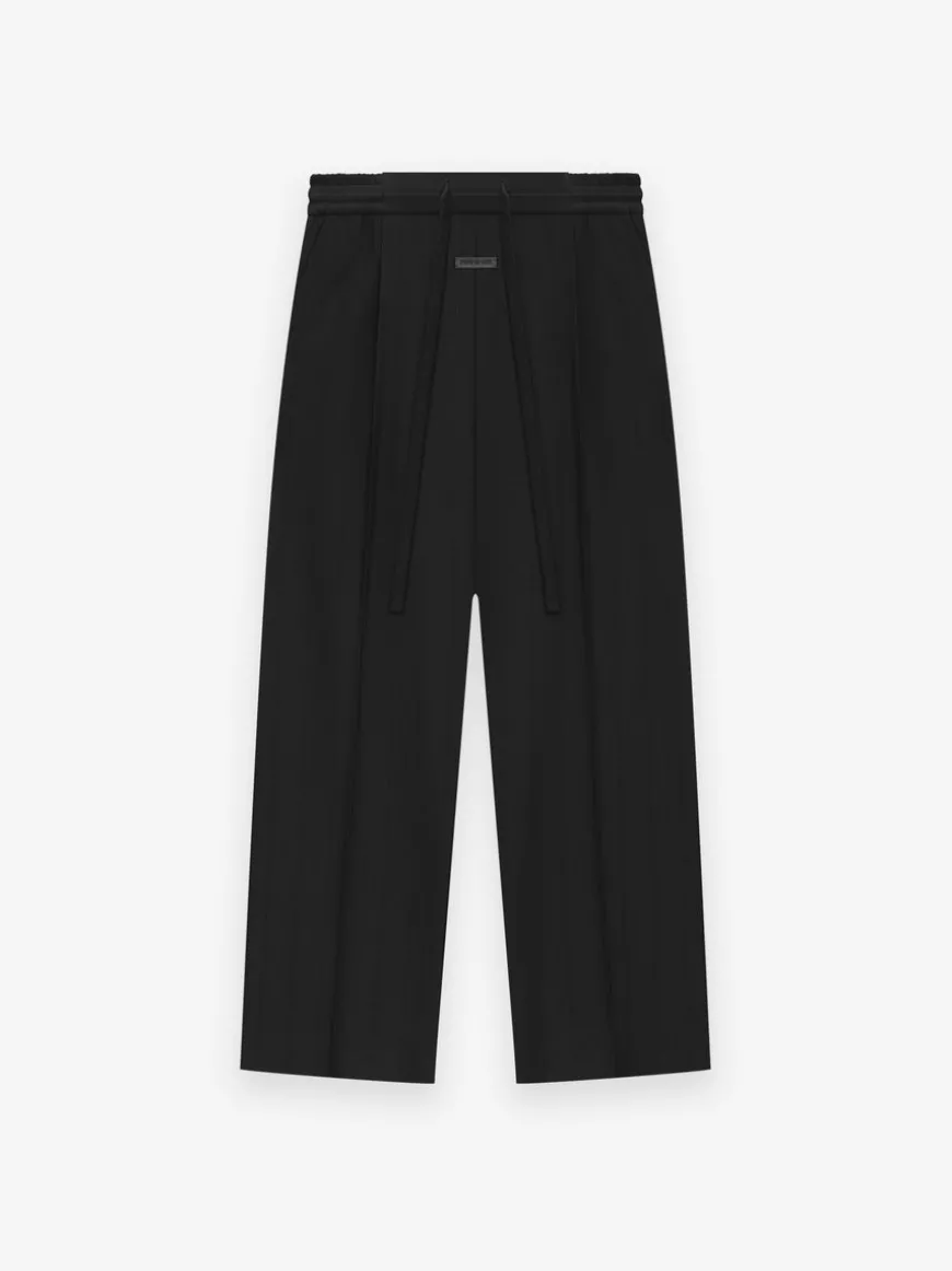 Pintstripe Drawstring Wide Leg Pant