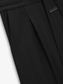 Pintstripe Drawstring Wide Leg Pant