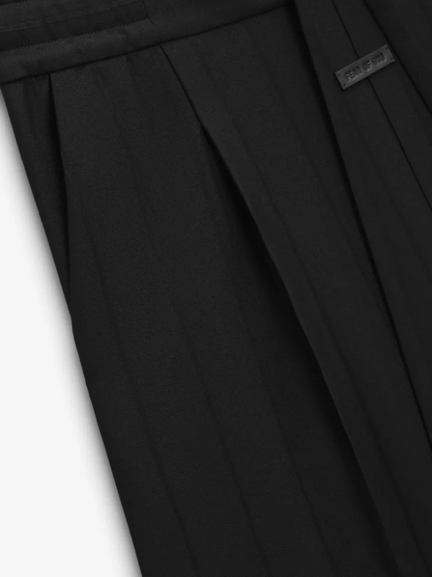 Pintstripe Drawstring Wide Leg Pant