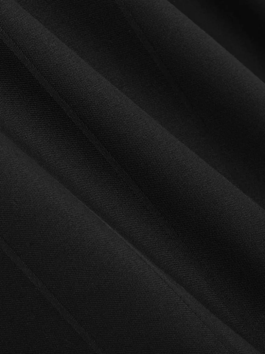 Pintstripe Drawstring Wide Leg Pant