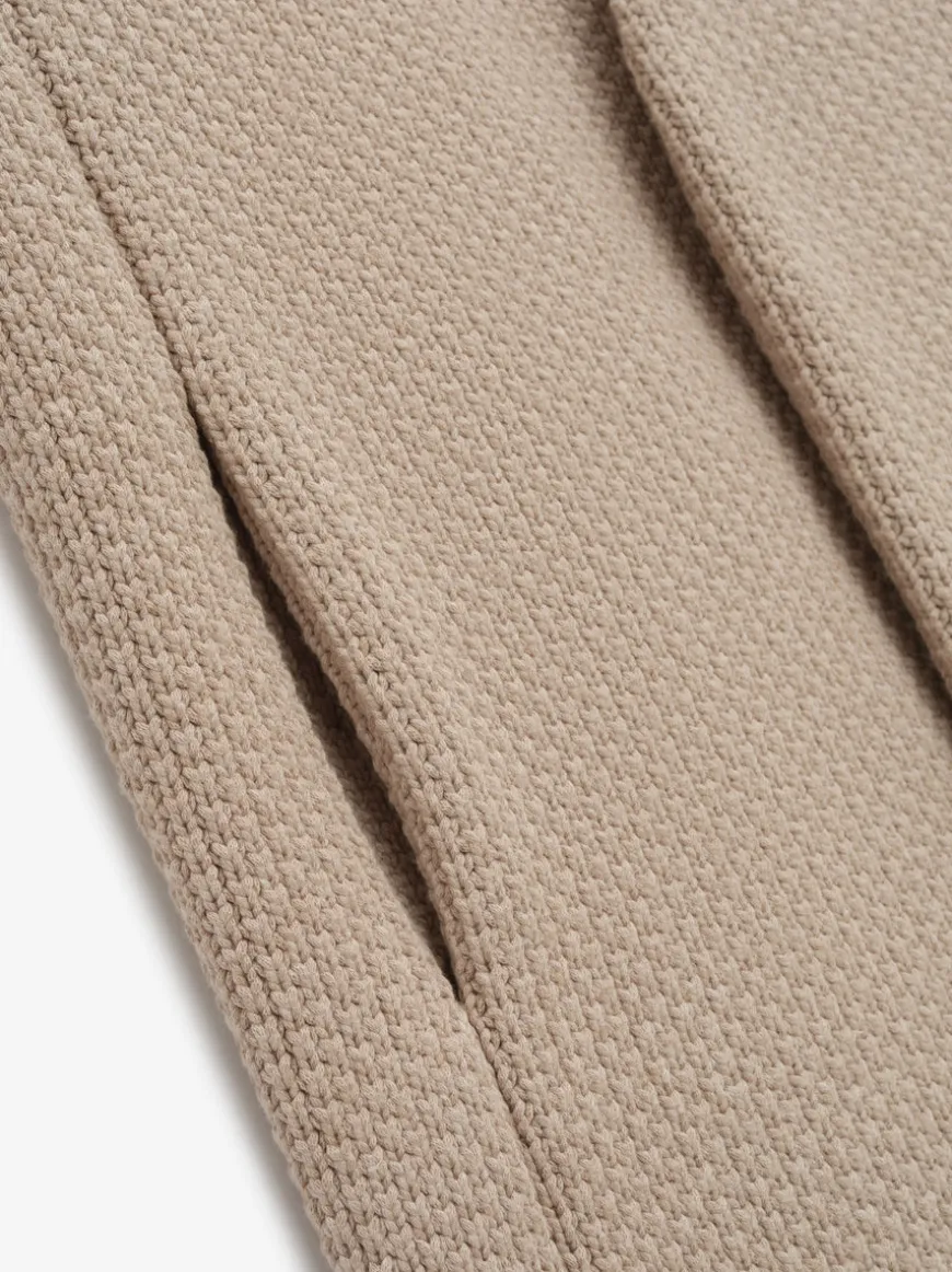 Pique Knit Lapelless Blazer