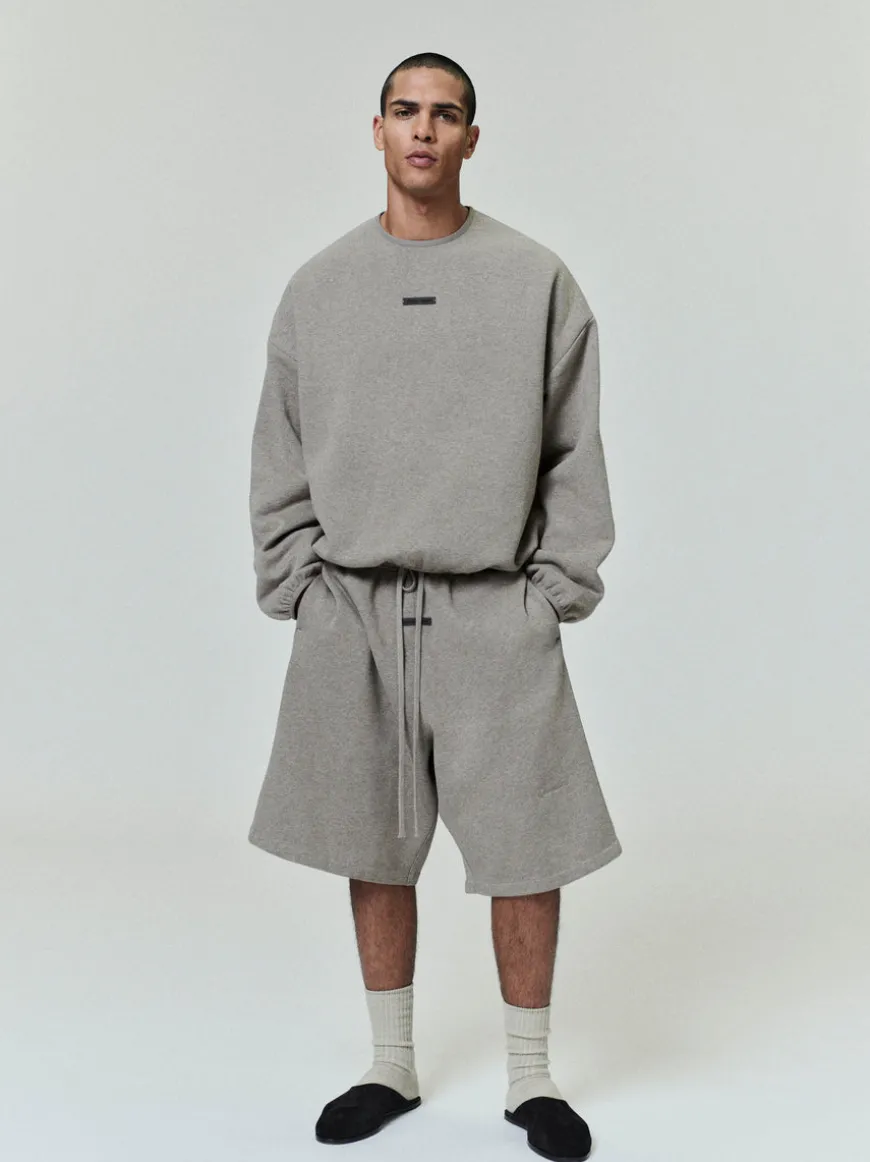 Relaxed Fleece Sweatshort With Piping