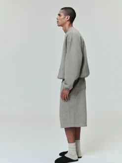 Relaxed Fleece Sweatshort With Piping