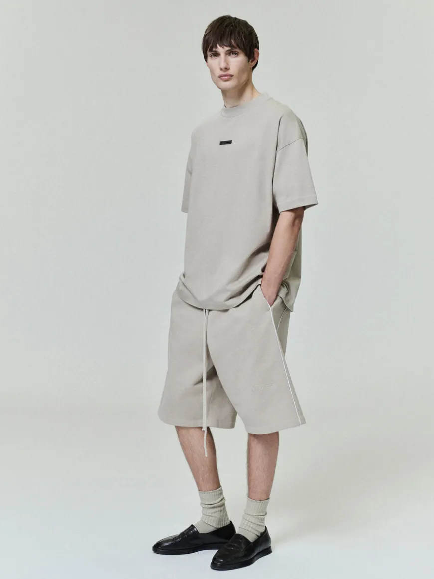 Relaxed Fleece Sweatshort With Piping
