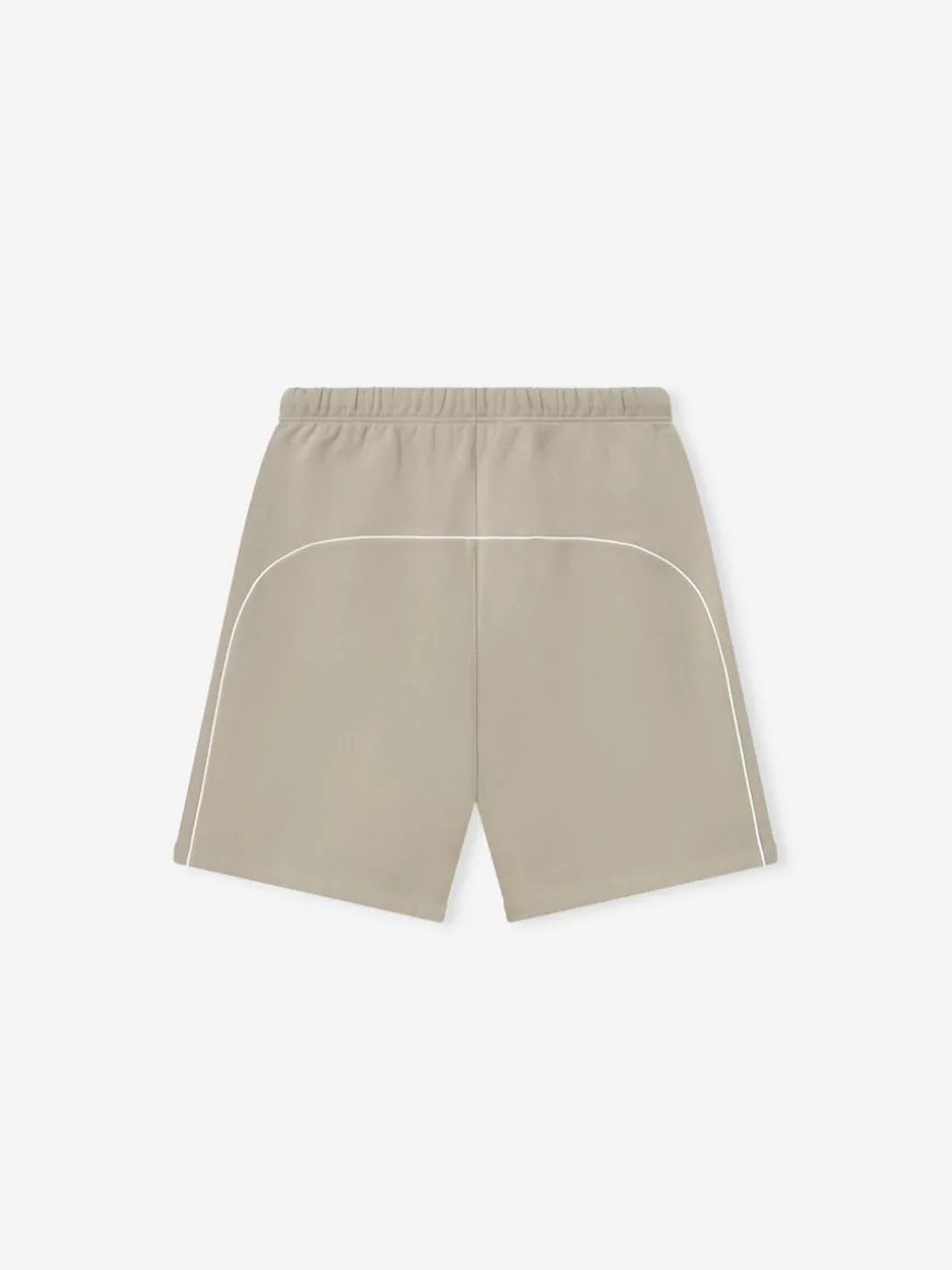 Relaxed Fleece Sweatshort With Piping