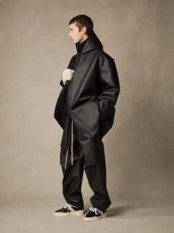 Rubber Hooded Long Jacket