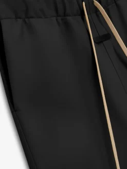 Rubber Knee Pleat Wide Leg Pant
